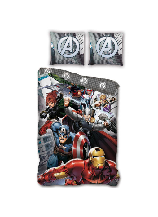 Marvel Avengers Bettbezug Dream Team 140x200 cm + 63 x 63 cm Polyester