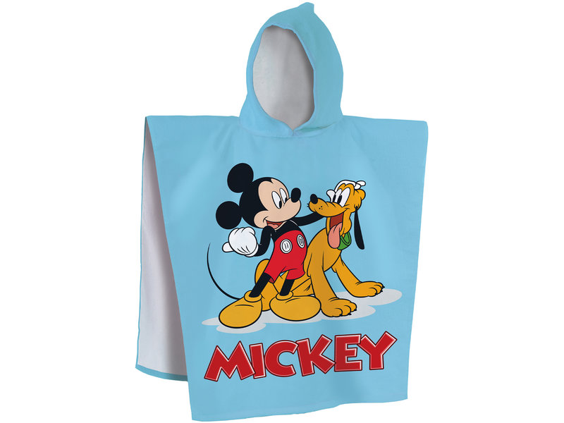 Disney Mickey Mouse Poncho Blue - 60 x 120 cm - Katoen