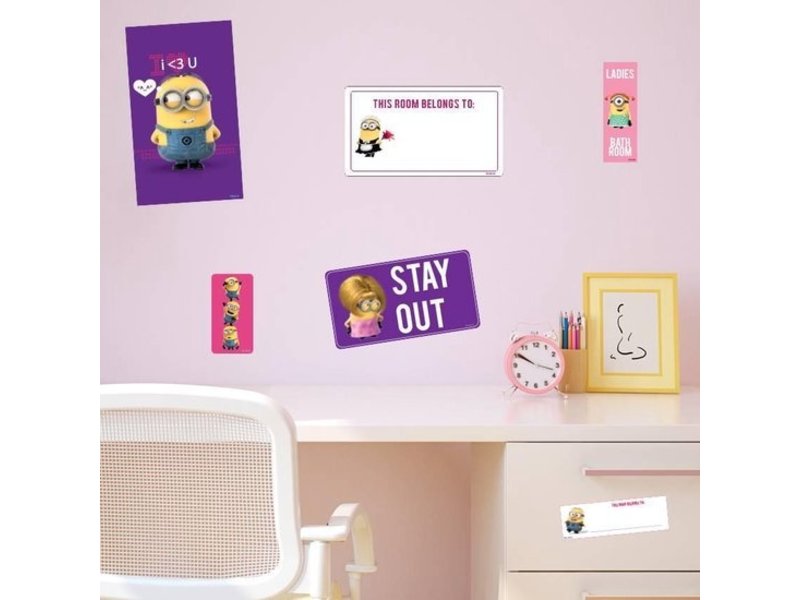 Minions Muurstickers Girls Room - 6 stuks - Multi