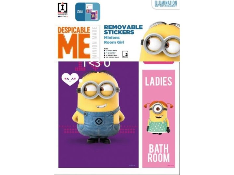 Minions Muurstickers Girls Room - 6 stuks - Multi