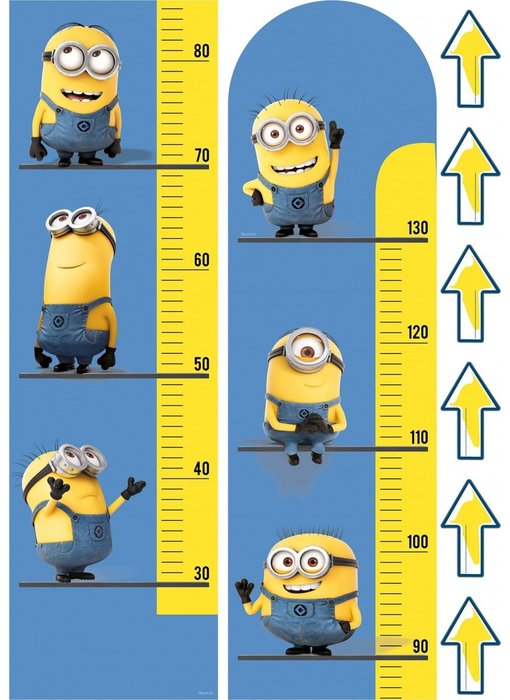 Minions Muursticker Meetlat 135 cm