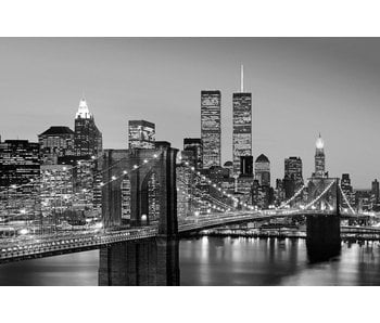 Fotobehang Manhattan Skyline bei Nacht Poster XXL 175x115cm