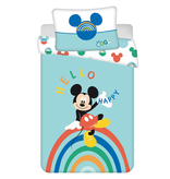 Disney Mickey Mouse BABY Bettbezug Rainbow - 100 x 135 cm - Baumwolle