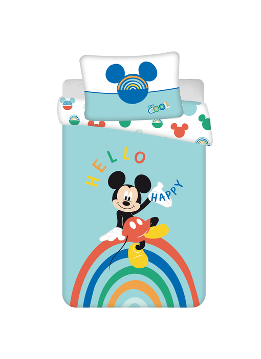 Disney Mickey Mouse BABY Bettbezug Rainbow 100 x 135 cm Baumwolle