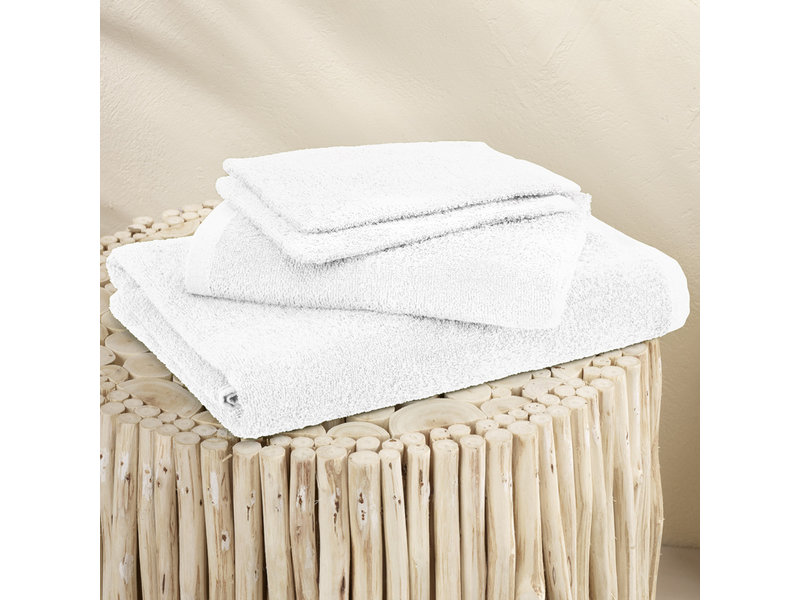 Moodit Serviettes de bain Troy White - 2 débarbouillettes + 1 serviette + 1 serviette de douche