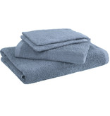 Moodit Draps de bain Troy Stone Bleu - 2 débarbouillettes + 1 serviette + 1 serviette de douche