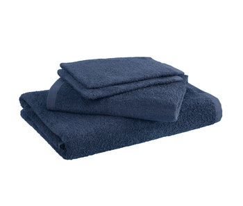 Moodit Bath linen set Troy Navy Blue 4 pieces Cotton