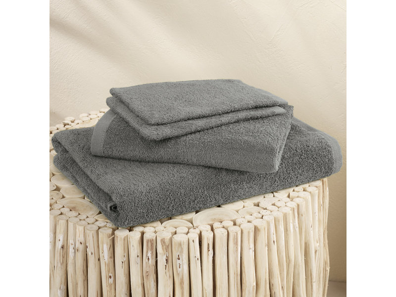 Moodit Serviettes de bain Troy Grey - 2 débarbouillettes + 1 serviette + 1 serviette de douche