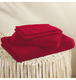 Moodit Badlinnen Troy Deep Red - 2 washandjes + 1 handdoek + 1 douchelaken