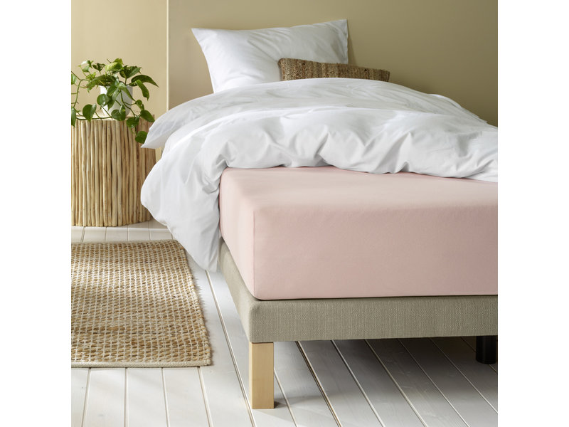 Moodit Drap housse Alina Rose Pearl Pink - 140 x 200 cm - Jersey Coton