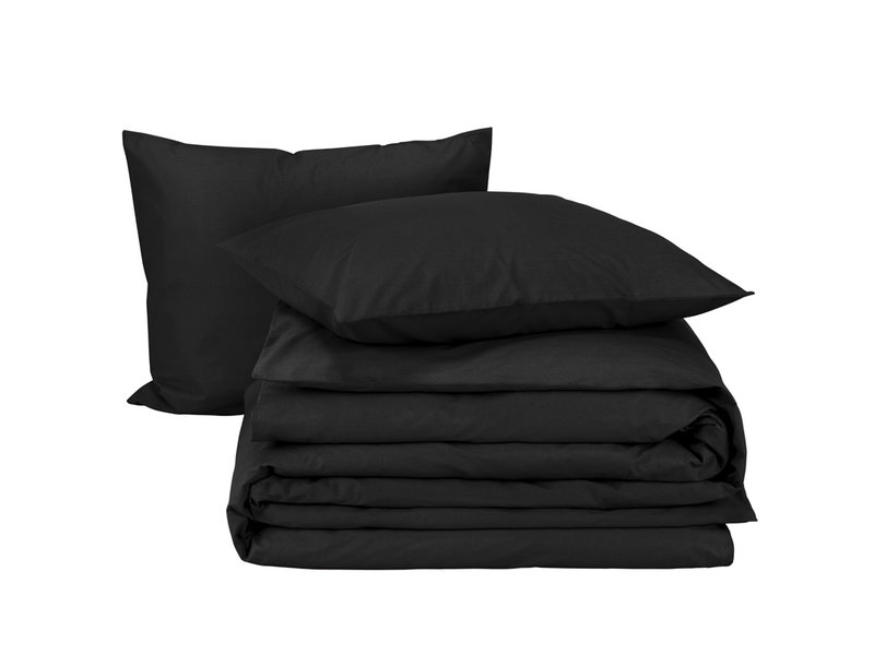 Moodit Dekbedovertrek Basil Black - Tweepersoons - 200 x 220 cm - Katoen