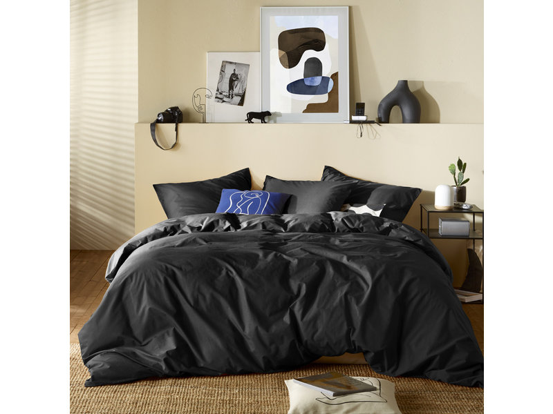 Moodit Bettbezug Basil Black - Lits Jumeaux - 240 x 220 cm - Baumwolle
