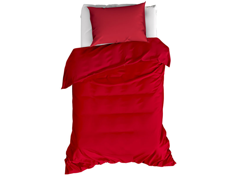 Moodit Housse de couette Basil Deep Red - Seul - 140 x 220 cm - Coton