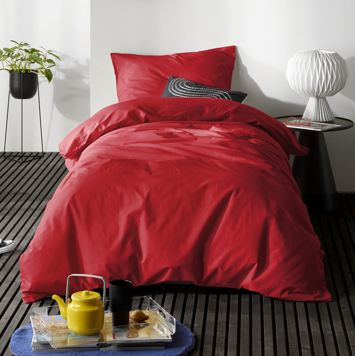 Duvet cover Basil Deep Red Single 140 x 220 cm Cotton