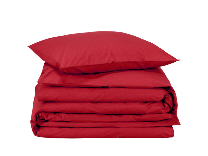 Moodit Housse de couette Basil Deep Red - Seul - 140 x 220 cm - Coton