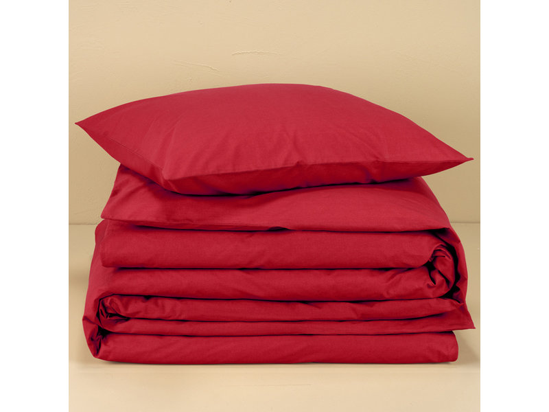 Moodit Housse de couette Basil Deep Red - Seul - 140 x 220 cm - Coton