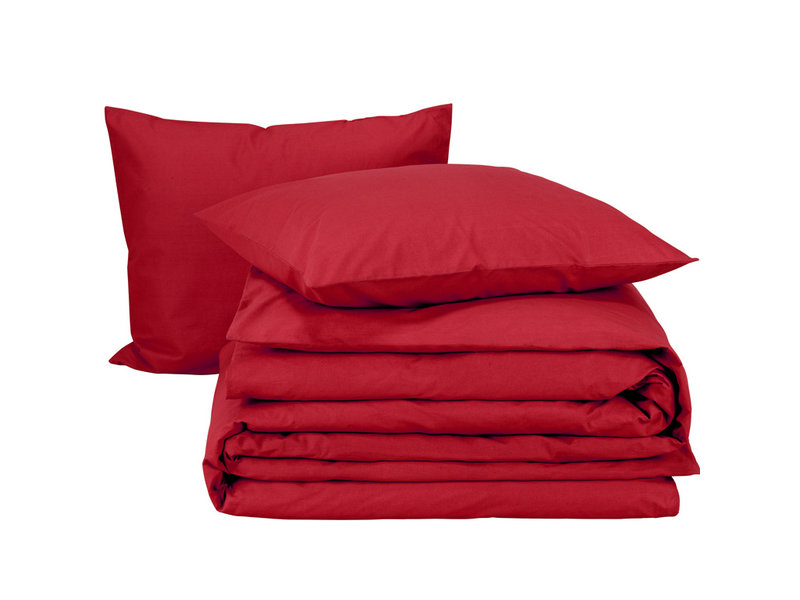 Moodit Dekbedovertrek Basil Deep Red - Tweepersoons - 200 x 220 cm - Katoen