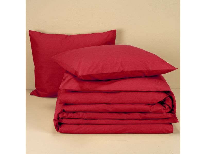 Moodit Housse de couette  Basil Deep Red - Double - 200 x 220 cm - Coton