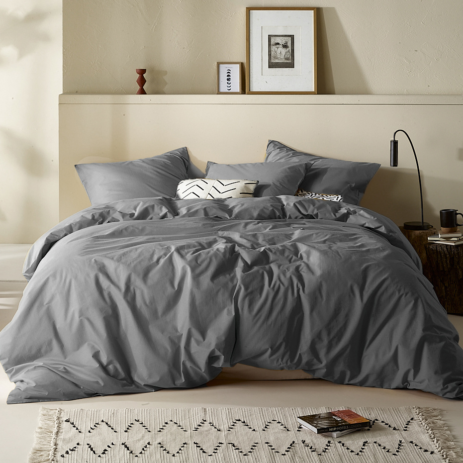 Grey double duvet online set