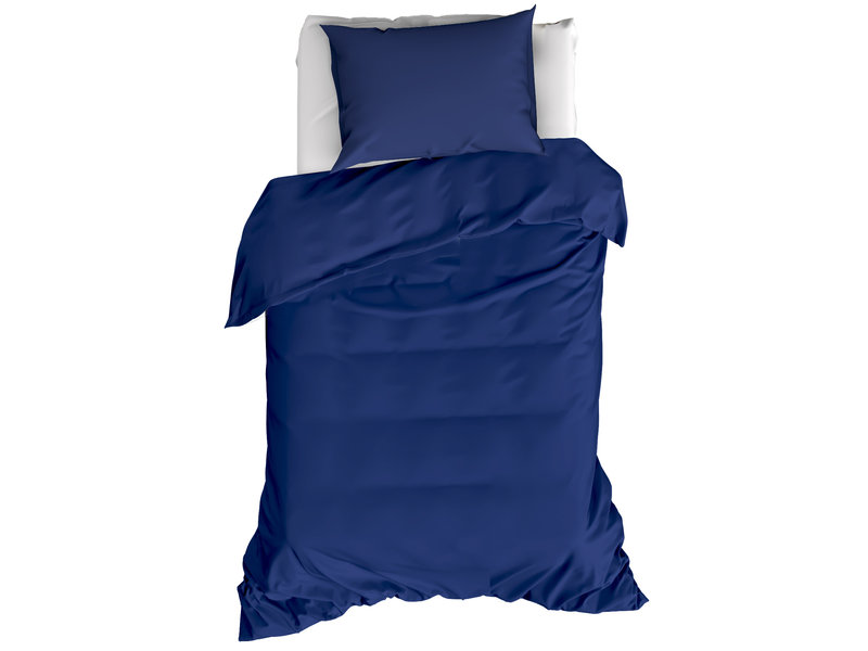 Moodit Housse de couette Basil Navy Blue - Seul - 140 x 220 cm - Coton