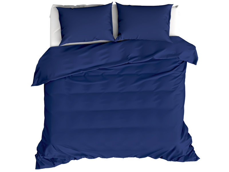 Moodit Dekbedovertrek Basil Navy Blue - Tweepersoons - 200 x 220 cm - Katoen