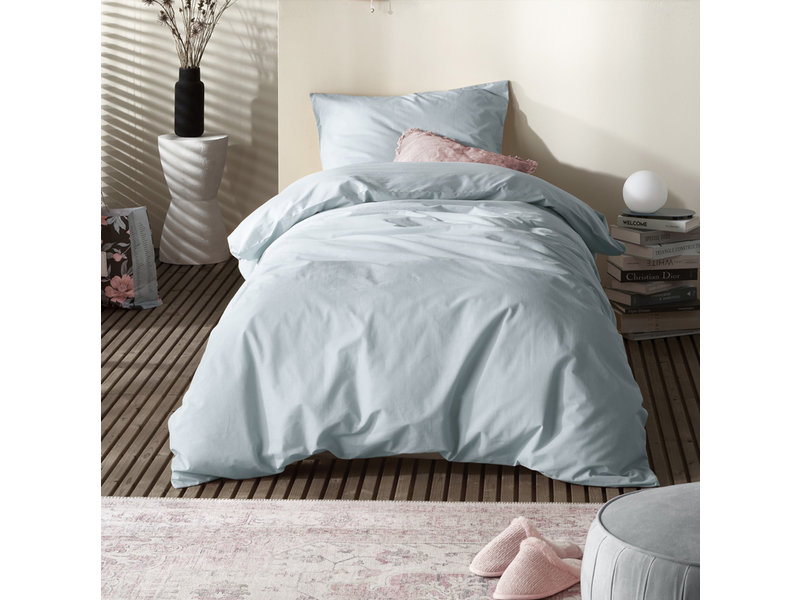 Moodit Bettbezug Basil Stone Blue - Einzelbett - 140 x 220 cm - Baumwolle