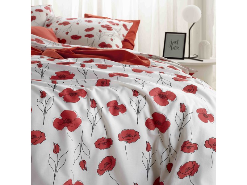 Moodit Bettbezug Odil Poppy – Einzelbett – 140 x 220 cm – Baumwolle