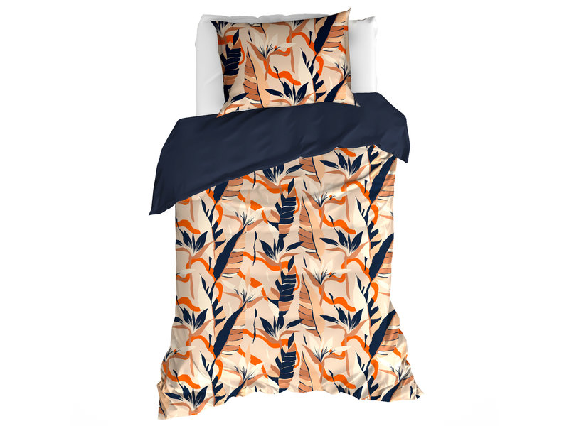 De Witte Lietaer Dekbedovertrek Jungle Cat Dress Blues - Eenpersoons - 140 x 200/220 cm - Katoen Satijn