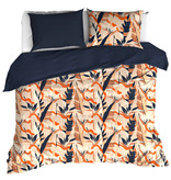 De Witte Lietaer Duvet cover Junglecat Dress Blues - Double - 200 x 200/220 cm - Cotton Satin