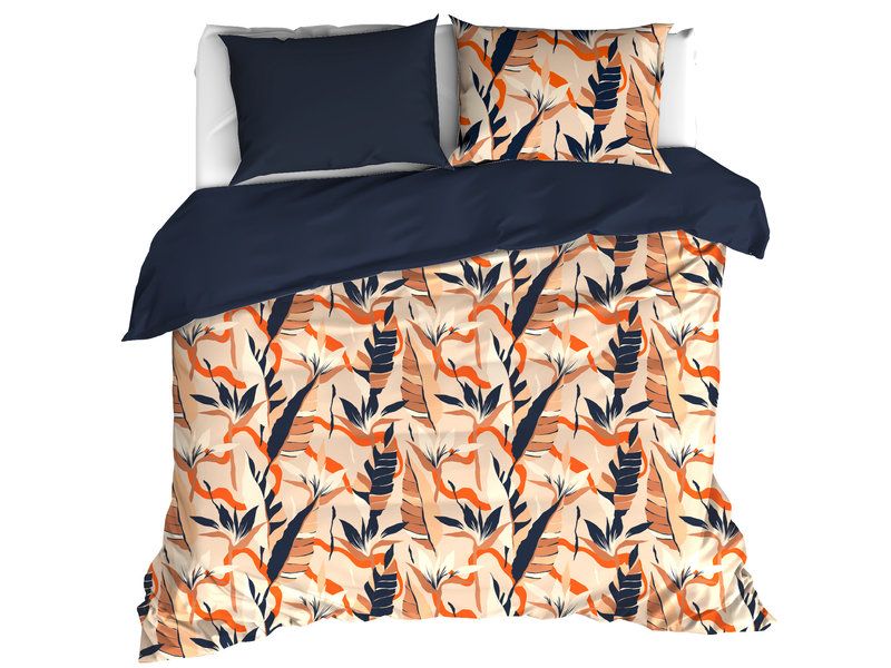 De Witte Lietaer Duvet cover Junglecat Dress Blues - Double - 200 x 200/220 cm - Cotton Satin