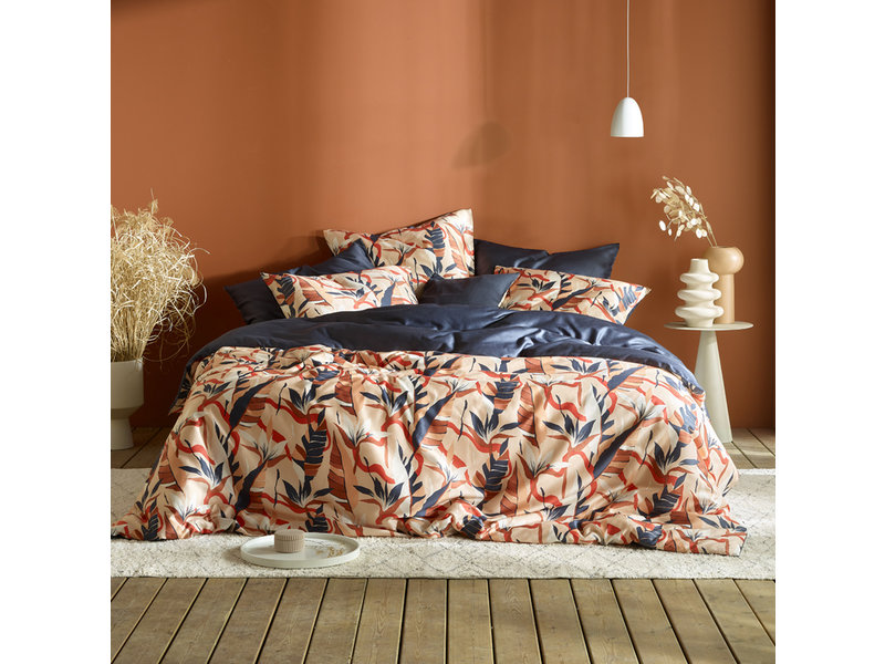 De Witte Lietaer Duvet cover Junglecat Dress Blues - Double - 200 x 200/220 cm - Cotton Satin