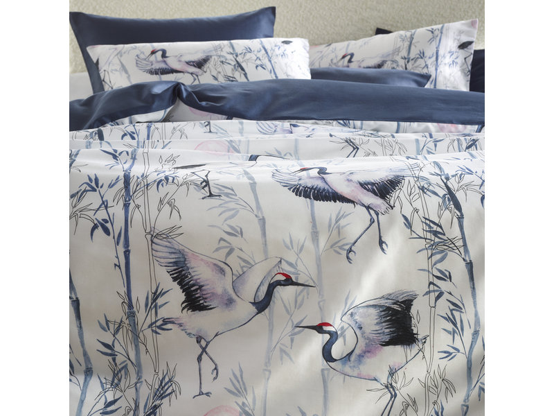 De Witte Lietaer Housse de couette Mont Blanc Majolica Blue - Double - 200 x 200/220 cm - Satin de Coton