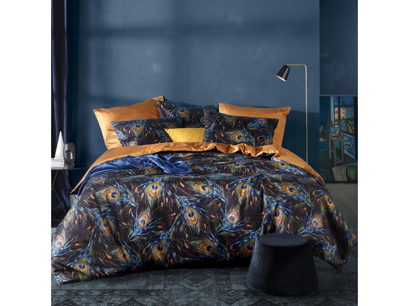 De Witte Lietaer Duvet cover Peafowl Thai Curry - Double - 200 x 200/220 cm - Cotton Satin