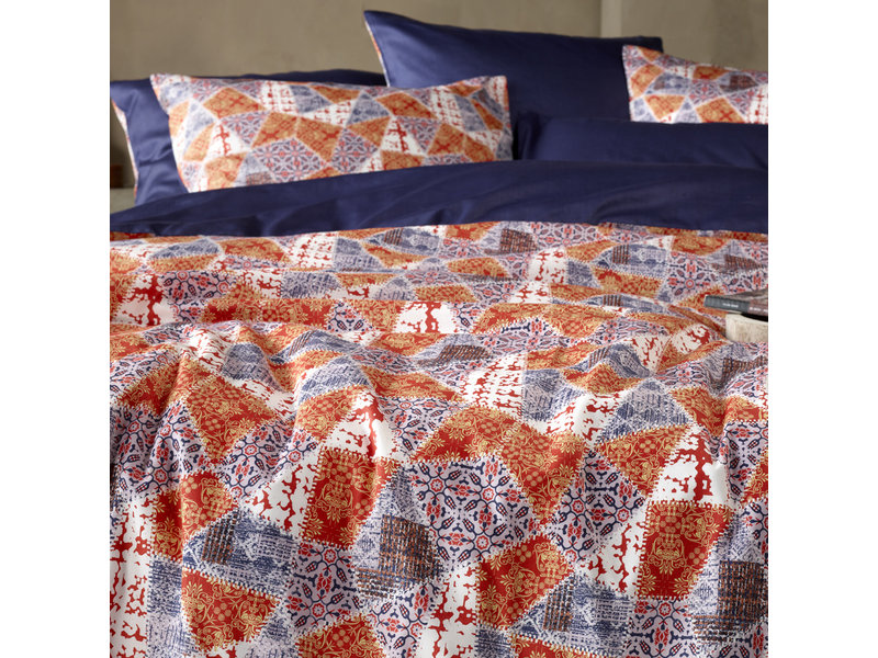 De Witte Lietaer Dekbedovertrek Quilt Blue Ribbon - Eenpersoons - 140 x 200/220 cm - Katoen Satijn