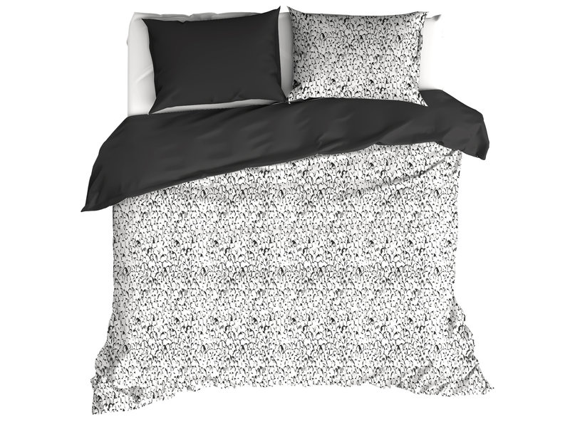 De Witte Lietaer Duvet cover Waddle Dark Shadow - Double - 200 x 200/220 cm - Cotton Satin