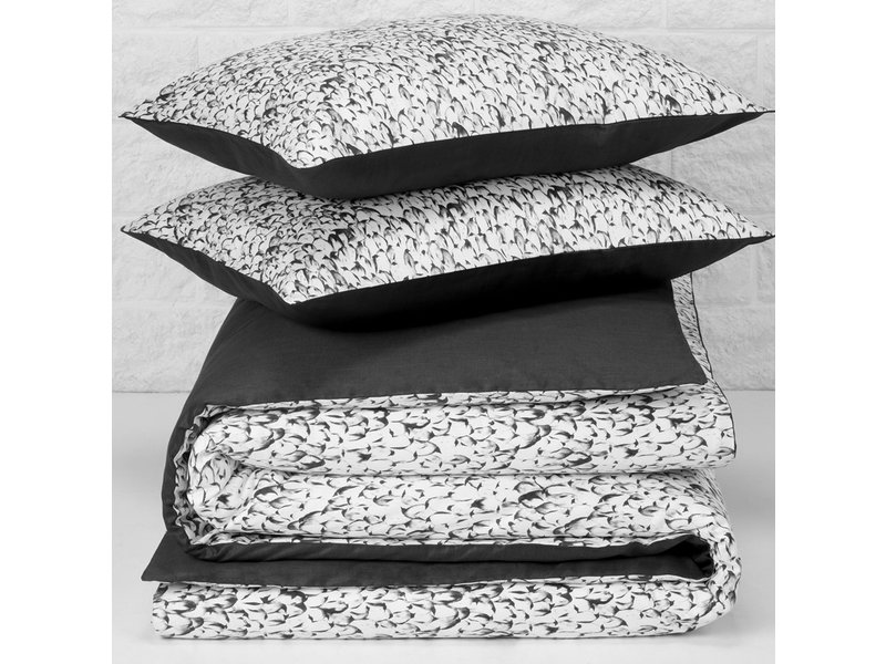 De Witte Lietaer Housse de couette Waddle Dark Shadow - Double - 200 x 200/220 cm - Satin de Coton