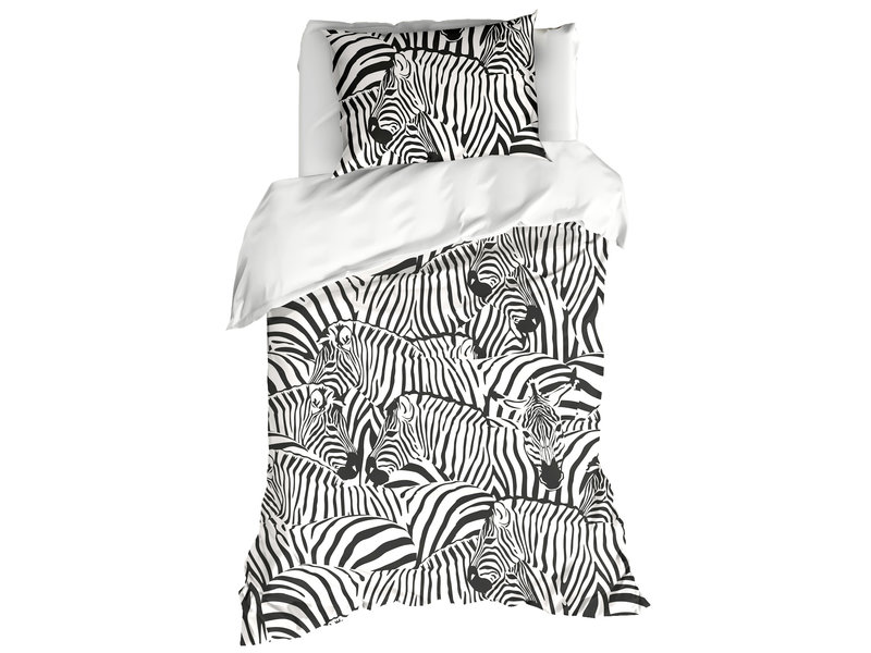 De Witte Lietaer Bettbezug Zebra Eggshell – Single – 140 x 200/220 cm – Baumwollsatin