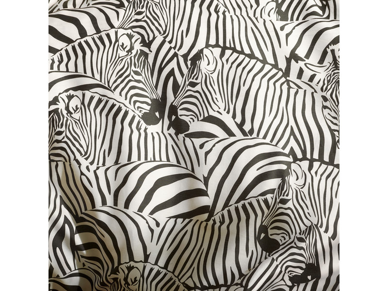 De Witte Lietaer Dekbedovertrek Zebra Eggshell - Eenpersoons - 140 x 200/220 cm - Katoen Satijn