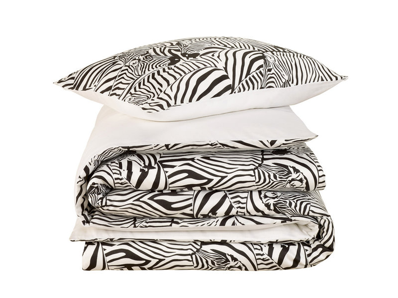 De Witte Lietaer Dekbedovertrek Zebra Eggshell - Eenpersoons - 140 x 200/220 cm - Katoen Satijn