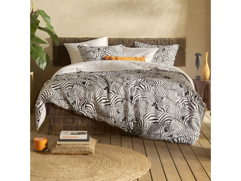 De Witte Lietaer Bettbezug Zebra Eggshell – Doppelbett – 200 x 200/220 cm – Baumwollsatin