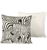 De Witte Lietaer Sierkussensloop Set Zebra Eggshell - 40 x 40 cm - Satijn Katoen