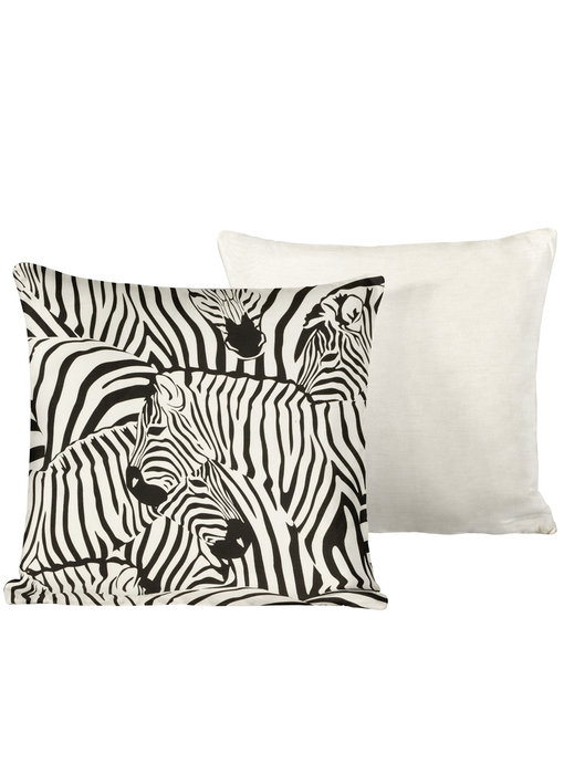 De Witte Lietaer Sierkussensloop Set 2 x Zebra Eggshell 40 x 40 cm