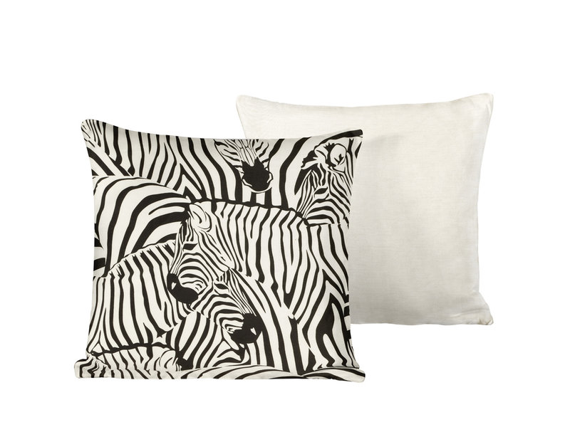 De Witte Lietaer Kissenbezug-Set Zebra Eggshell - 40 x 40 cm - Baumwollsatin