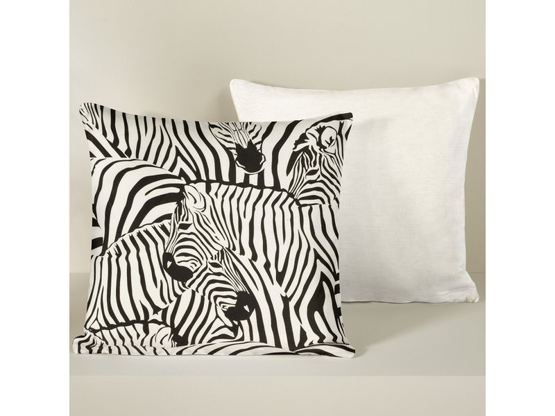 De Witte Lietaer Kissenbezug-Set Zebra Eggshell - 40 x 40 cm - Baumwollsatin