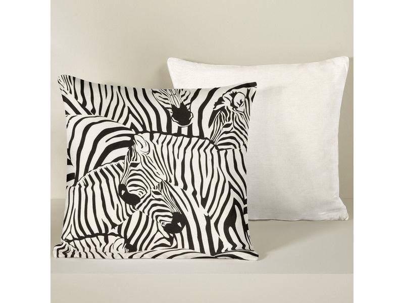 De Witte Lietaer Throw Pillowcase Set Zebra Eggshell - 40 x 40 cm - Satin Cotton