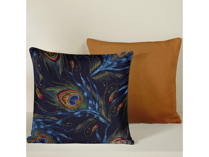 De Witte Lietaer Decorative Pillowcase Set Peafowl Thai Curry - 40 x 40 cm - Satin Cotton