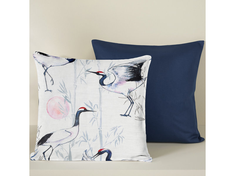 De Witte Lietaer Decorative Pillowcase Set Mont Blanc Majolica Blue - 40 x 40 cm - Satin Cotton