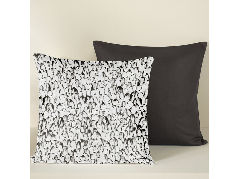 De Witte Lietaer Decorative Pillowcase Set Waddle Dark Shadow- 40 x 40 cm - Satin Cotton