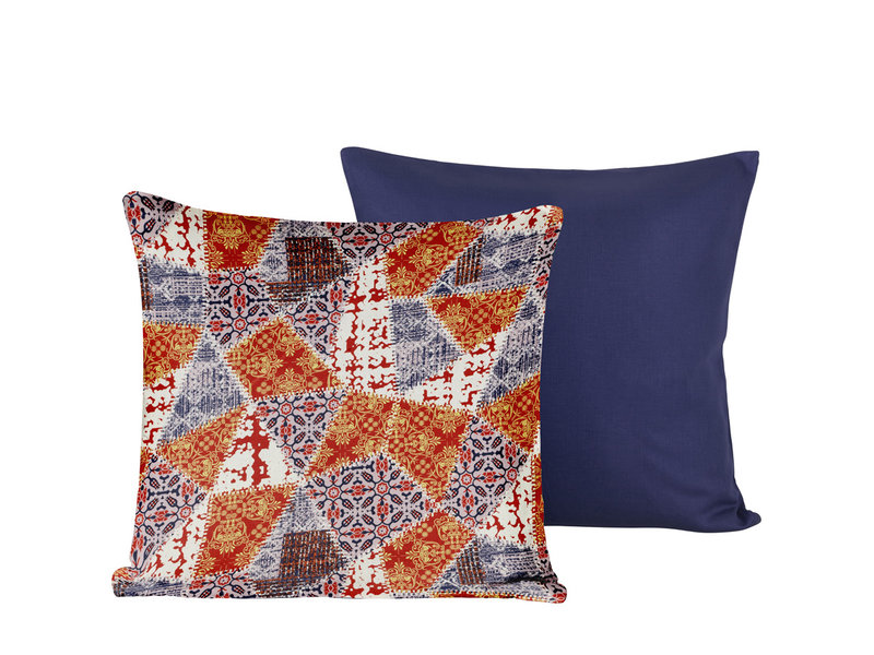 De Witte Lietaer Decorative Pillowcase Set Quilt Blue Ribbon - 40 x 40 cm - Satin Cotton
