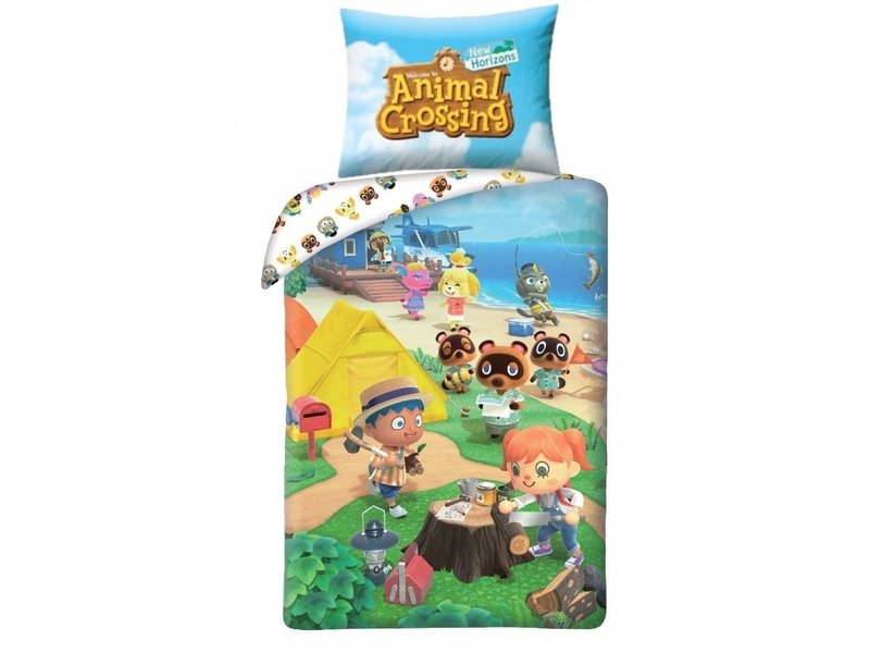 Animal Crossing Dekbedovertrek Happy Home - Eenpersoons - 140 x 200 cm - Katoen